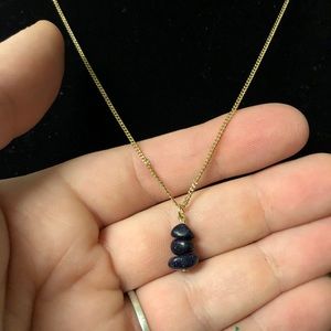 Blue Goldstone Pendant Necklace